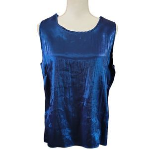 Notations Blue Sleeveless Blouse Size XL